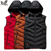 Plus Size 6XL 7XL 8XL Vest Men Streetwear Casual Winter Sleeveless Jacket Male Hooded Thick Warm Parka Jacket Waistcoat Men 2024 - buy cheap