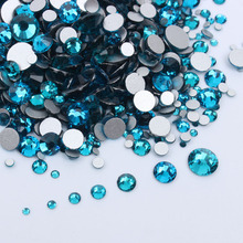 Mix size SS3-SS30(1200PCS) Blue Zircon Decorations Stone for Nail Art For Nails 3D Nail Art Deco Glue on free shipping 2024 - buy cheap