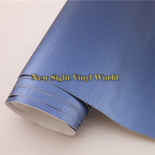 High Quality Blue Brushed Aluminium Film For Car Wrapping With Air Bubble Free Size: 1.52*30M/Roll 2024 - buy cheap