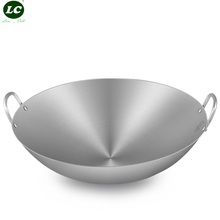 Wok, utensílio de cozinha de 34-80cm, aço inoxidável, grande, sem revestimento 2024 - compre barato
