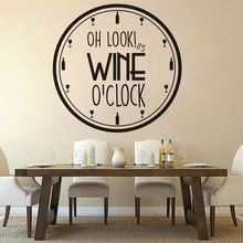 It's Wine O'Clock Vinyl Wall Sticker Kitchen Bra Decor Wines Pattern Removable Wal Decal Clock Design Home Interior Art AZ511 2024 - buy cheap