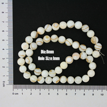 Perlas de concha Natural, 8mm, 1 cuerda/lote, cuentas redondas para fabricación de joyas, DH-BTA041 2024 - compra barato