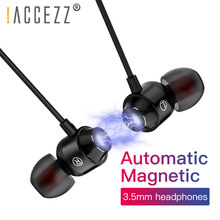 !ACCEZZ In Ear Earphones Magnetic Headset With Microphone For Xiaomi Huawei Samsung Phone Computer Universal Subwoofer Earphone 2024 - buy cheap