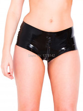 Latex Pants Women Crotch Zip 2-Way Zip Latex Hotpants Latex Underwear Pants 2024 - buy cheap