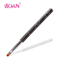 BQAN 10 Pcs 10# Oval Hair UV Gel Nail Brush Manicure Nail Art Painting Pen Nail Art Tool Metal Handle Nail Gel Brush 2024 - buy cheap