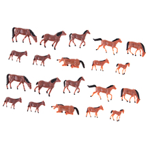 Granja de animales de granja pintada a escala 1/87, maqueta de tren de caballos, miniatura, diseño de tren, granja, Zoo, 20 piezas 2024 - compra barato