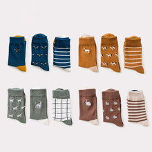 3 Pairs/lot Fashion Cotton Men Socks Embroidery Animal Socks High Crew Funny Socks Casual Sokken Man Calcetines Christmas Gift 2024 - buy cheap