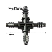 Mangueira de irrigação de jardim, 8 peças, 8/11 9/12mm, conectores cruzados, tubulação de água em estufa, 4 saídas, separadores, tipo soquete, encaixes de tubo 2024 - compre barato