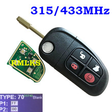 4 Buttons Complete Flip Remote Key Fob for Jaguar X-Type S-Type S Type X Type XJ XK 315MHz/433Mhz 4D60 Glassy Chip 2024 - buy cheap