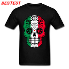 Camiseta de calavera con bandera italiana para hombre Camiseta de manga corta Tops cuello redondo 100% de tela de algodón para hombre Camiseta Europa camisetas 2018 nueva moda 2024 - compra barato