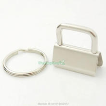 500 sets Key Fob Hardware 25mm 32mm 1'' 1.25'' keychain Split ring For wrist Wristlets Cotton 2024 - buy cheap