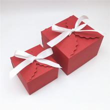 20 pcs 2 sizes red square box wedding party candy / chocolate / biscuit box DIY handmade gift box free shipping 2024 - buy cheap