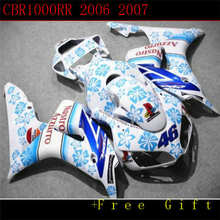 Carenados de plástico ABS para motocicleta, accesorios para carrocería, color blanco y azul, para CBR1000RR 06 07 CBR1000 2006 2007 2024 - compra barato
