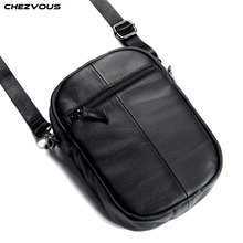 CHEZVOUS Genuine Leather Mobile Phone Bag Case For iPhone Samsung Xiaomi Huawei Bussiness Shoulder Bag Zipper Pouch Universal 2024 - buy cheap