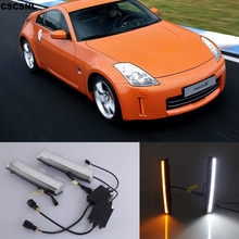 CSCSNL 1Pair LED DRL Daytime Running Lights With Yellow Signal Fog Lamp For Nissan 350Z Z33 2003 2004 2005 2006 2007 2008 2009 2024 - buy cheap