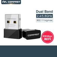 Comfast-adaptador usb sem fio wi-fi, 650mbps, 5ghz, dual band, conector ethernet, wi-fi, para desktop e laptop 2024 - compre barato