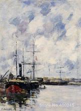 Landscape Oil Painting A Corner of the Deauville Basin  by Claude Monet Room decor Hand painted High quality 2024 - buy cheap