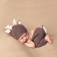Roupas para fotografia de bebê, fantasia de crochê com chapéu e calça fofos para estúdio de bebês com 2 tamanhos 2024 - compre barato