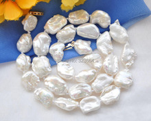 Hot Sell! 18" 12-16mm NATURE white DENS keshi REBORN pearl necklace 2024 - buy cheap