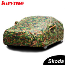 Kayme-capa camuflada para carro, à prova d'água, proteção solar, skoda yeti, superb rapid, octavia 2, a5, a7, fabia, ambiente externo 2024 - compre barato