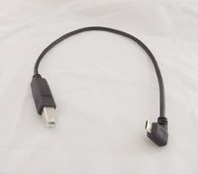 1pcs USB 2.0 B Male Plug To USB Micro 5 Pin Male Right Angled Adapter Cable 25cm 2024 - buy cheap
