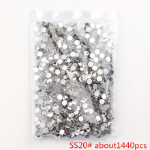 SS3-SS40 de cristal transparente 3D para decoración de uñas, purpurina plateada plana, diamantes de imitación, para manualidades, herramientas de decoración de uñas 2024 - compra barato