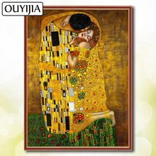 Ouyijia 5d faça você mesmo pintura de diamante famosa quadrado completo de pintura bordada de gustav klimt venda mosaico de imagem de strass 2024 - compre barato