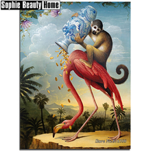 Full 5D DIY Diamond Painting Cross Stitch Animal Flamingo Monkey Diamond Embroidery Pattern Diamond Mosaic Needlework Gift188184 2024 - buy cheap