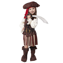 Child Kids High Seas Pirate Costume for Girls Fancy Dress Halloween Purim Carnival Party Costumes 2024 - buy cheap
