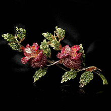 Broches femininos em estilo clássico, broches femininos em formato de flor, joias com pinos esmaltados 2024 - compre barato