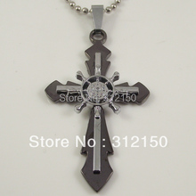 10pcs/lot Free Shipping Wholesale TOP Fashion Punk Rudder Cross Pendant Necklace With Stainless Steel Chain Cross Helm Necklace 2024 - купить недорого