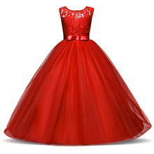 Красное рождественское платье для девочек, праздничный костюм принцессы, кружевное торжественное платье для девочек на свадьбу, день рождения, детская одежда, платья 2024 - купить недорого