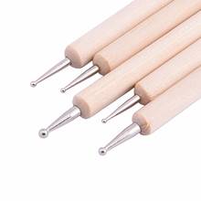 ROSALIND 5Pcs 2 Way Nail Tools Dotting Tools Wooden Dotting Pen Marbleizing Tool Nail Art Dot Dotting Tools 2024 - buy cheap