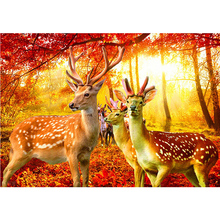 DIY Diamond Painting autumn deer Cross Stitch Diamond Embroidery Patterns full square round rhinestones Mosaic home decor image 2024 - buy cheap