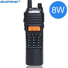 Baofeng-Walkie Talkie de alta potencia UV-82 plus, 8W, batería de 3800mAh con conector DC, banda Dual, radio de mano de 10km 2024 - compra barato