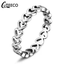 CUTEECO 2019 New Silver Color Forever Love Heart Finger Rings Fit Original Brand Rings For Women Wedding Engagement Jewelry 2024 - buy cheap