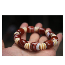 Sardonyx-pulsera de cuarzo con piedras naturales para hombre y mujer, brazalete de cuentas redondas de ágatas a rayas multicolor, joyería de cristal, regalo de energía de amor 2024 - compra barato