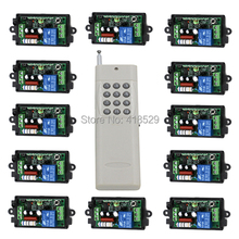 Interruptor de luz por controle remoto sem fio, rf, 5059 v/v,12 canais, rádio para luz led liga/desliga, 12 receptores, 1 transmissor, código fixo sku: