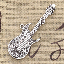 3pcs Charms Musical Guitar 55x22mm Antique Silver Color Plated Pendants Making DIY Handmade Tibetan Silver Color Finding Jewelry 2024 - buy cheap