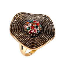 Хит продаж 2018, кольца с кристаллами, модное кольцо с цветком из фианита для женщин, кольцо в стиле ретро, ювелирные изделия, рождественский подарок 2024 - купить недорого