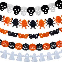 Hot High Quanlity Halloween party Decoration Spider Pumpkin Scary Witch Garland Halloween Paper Haunted House Prop Useful 2024 - buy cheap