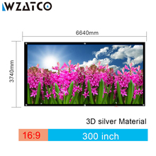 WZATCO High-Quality Large Size Screen 300 inch 16:9 3D Silver Projection Screen Fabric With Eyelets Easy Install Free shipping 2024 - buy cheap