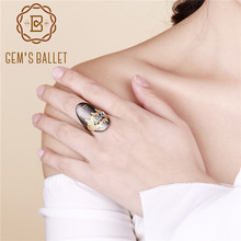 GEM'S BALLET-Anillo de Plata de Ley 925 con Topacio Azul suizo, Gema Natural, hecho a mano, cueva, Tesoro, joyería 2024 - compra barato