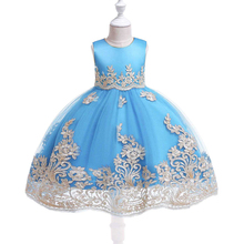 Летние платья для девочек, кружевное Сетчатое платье с цветами для девочек, подарок на день рождения, платье-пачка принцессы, детская одежда, одежда для маленьких девочек 2024 - купить недорого