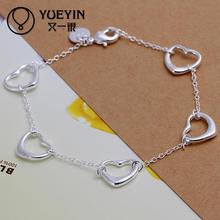 Charm Bracelets Link Chain silver plated bracelet for women men unisex jewelry hand chain H213  lovers Classic 2024 - buy cheap