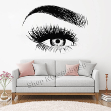 New Design Eye Eyelashes Wall Decal Sticker Lashes Eyebrows Brows Beauty Salon Quote Make Up Vinyl Girl Room Wall Stickers LC138 2024 - buy cheap