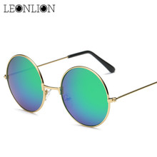 LeonLion 2021 Round Metal Sunglasses Women Candy Color Classic Retro Rainbow Sun Glasses Men Oculos De Sol Masculino UV400 2024 - buy cheap