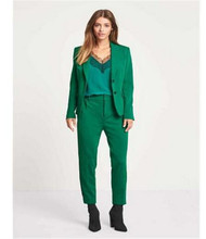 Traje de negocios hecho a medida para mujer, pantalón de talla grande, Blazer verde y pantalones para el trabajo, traje para fiesta de boda 2024 - compra barato