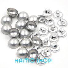100Set/Lot #16 Aluminum Round Mushrooms Fabric Covered Cloth Button Cover Metal Jewelry Accessories Handmade DIY Free Shipping 2024 - buy cheap
