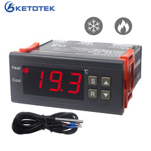 Termostato digital, controlador de temperatura com sensor ntc, ac 220v/10a, 30a 2024 - compre barato